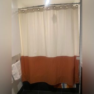 Quiet Town shower curtain (Orient Clay)